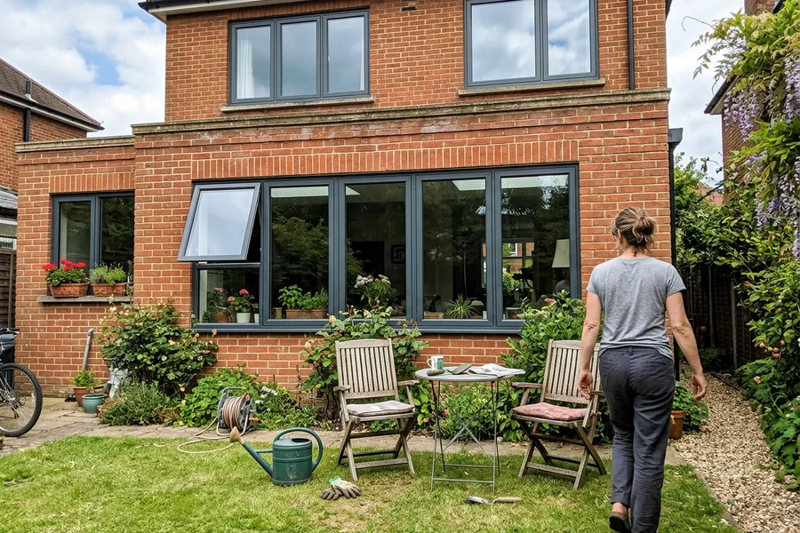 European tilt-and-turn windows across a Richmond Hill rear elevation