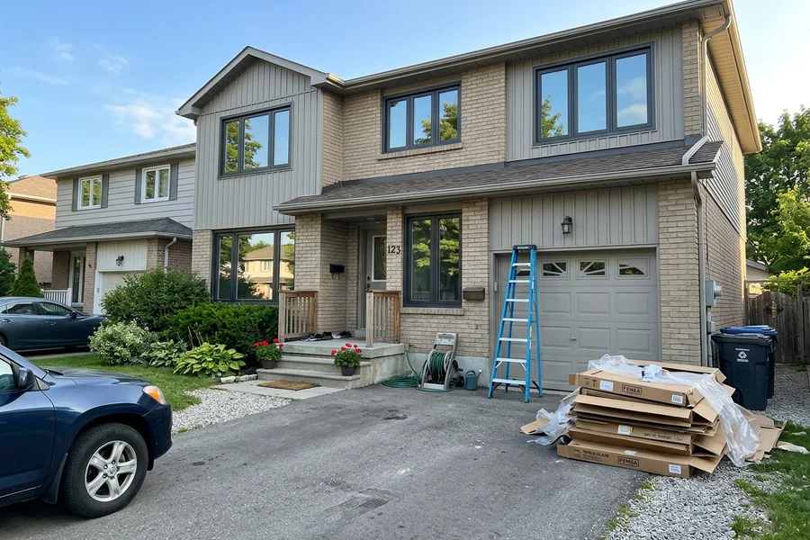 North York two-storey home after a full triple-pane window replacement
